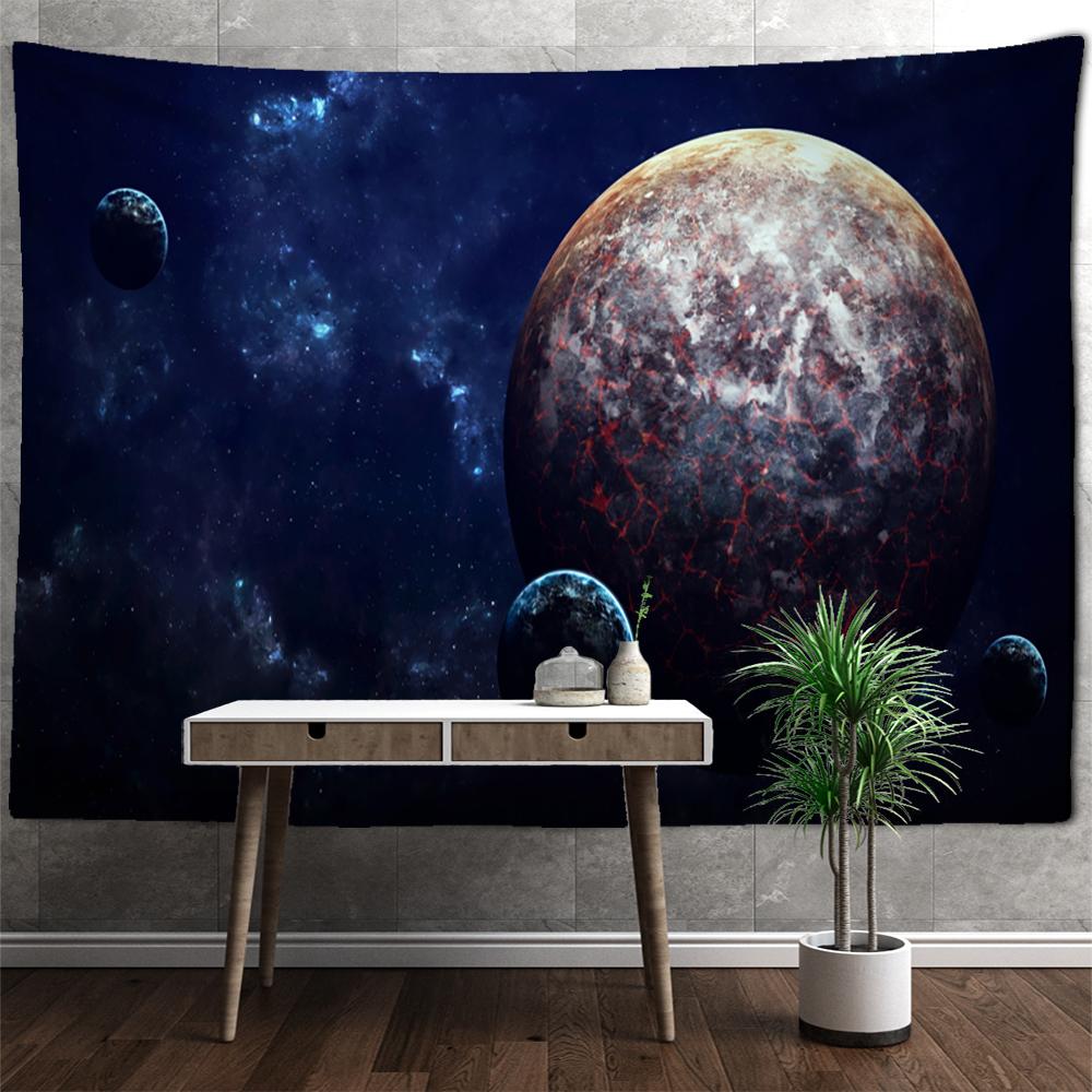 Starry Sky Planet Tapestry Wall Hanging Psychedelic Hippie Mysterious Universe Tapiz Background Cloth Home Decor