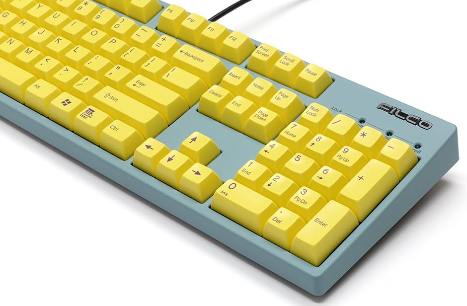 Majestouch 2SS CHERRY MX Speed Silver Axis Full Size 104 Keys English Layout US ASCII Molded Custom Keycap Yellow Two-Color