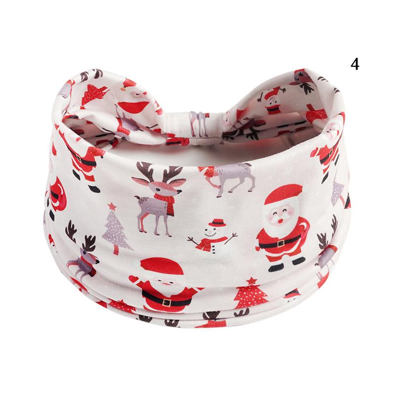 

Рождественская повязка на голову с принтом, аксессуары для волос для женщин, перекрещенная эластичная повязка из молочного шелка, широкополая повязка для волос, спортивный головной убор