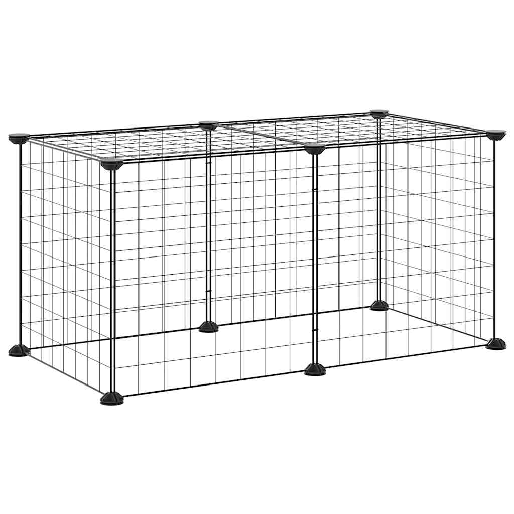 8 Piece Pet Cage Black 35 X 35 Cm Steel