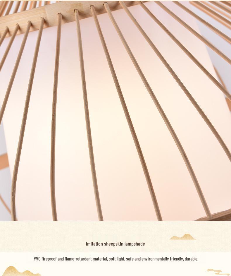 Bamboo Rattan Pendant Lamp: New Chinese & Japanese Style Zen Lighting for Tea Room & Dining, Antique Lantern Design.