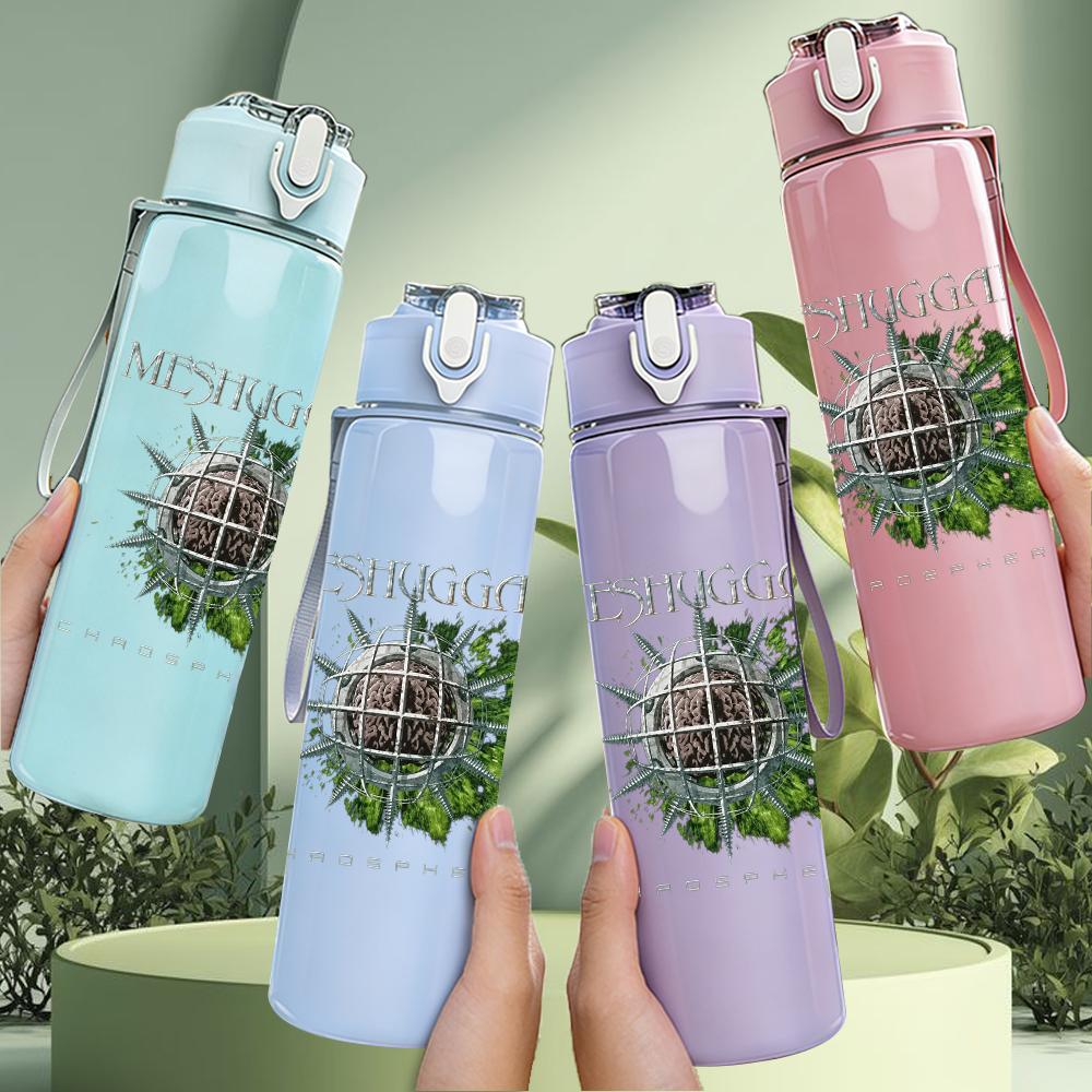 1PC Green Leaf Ornate Circle Vintage Print 750ml Portable Sports Water Bottle Leakproof Gym Outdoor Travel Drink Cup