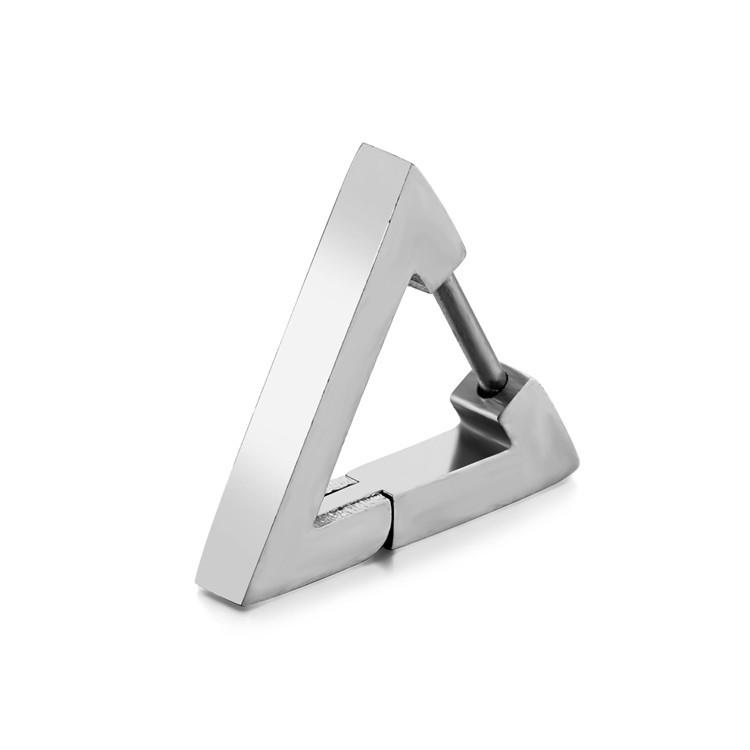 

New Simple Personality Stainless Steel Geometry Triangle Piercing Hoop Earrings for Men Women Men Hip Hop Punk Jewelry Accessory
