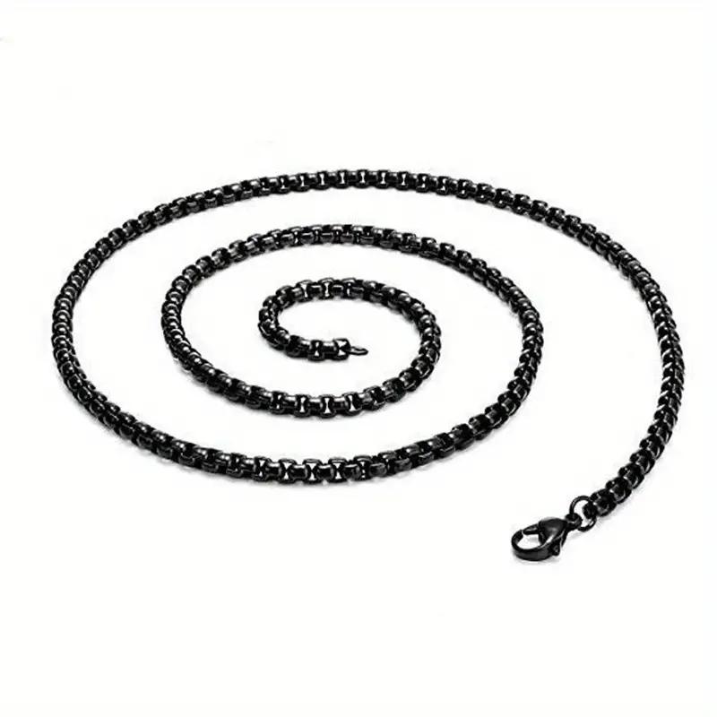 1pc Durable Stainless Steel Square Zircon Necklace with Non-Fading Chain