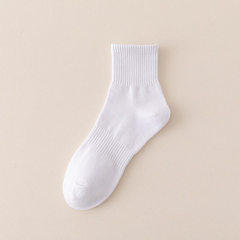 Męskie bawełniane skarpetki sportowe do połowy łydki, czarno-białe, na wiosnę/lato, modny długi styl ze ściągaczem