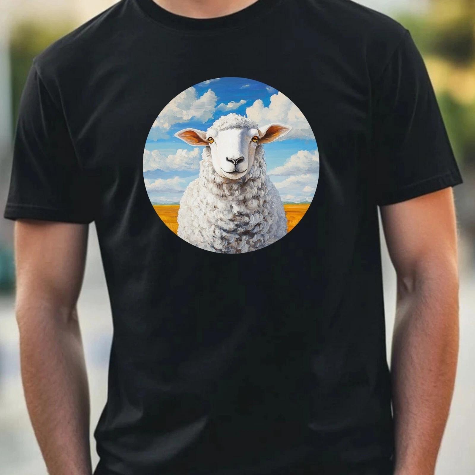 T-Shirt Herren Schaf Portrait Motiv Baumwolle Größe XS bis 5XL XL