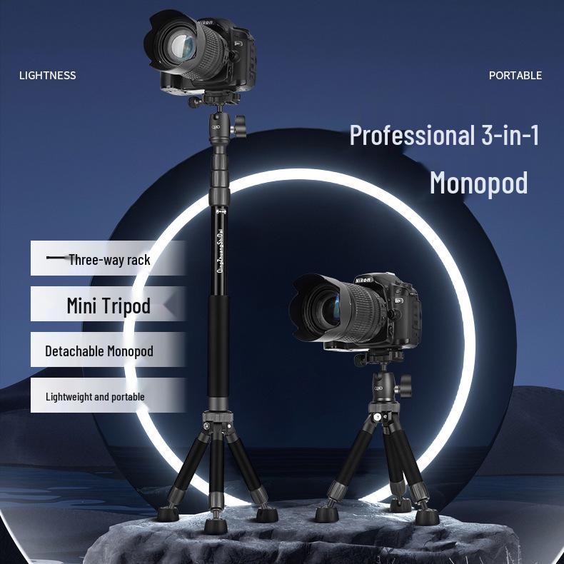 8 Lightweight Mini Portable Tripod for DSLR/Mirrorless Cameras & Phones - Ideal for Selfies & Live Videos