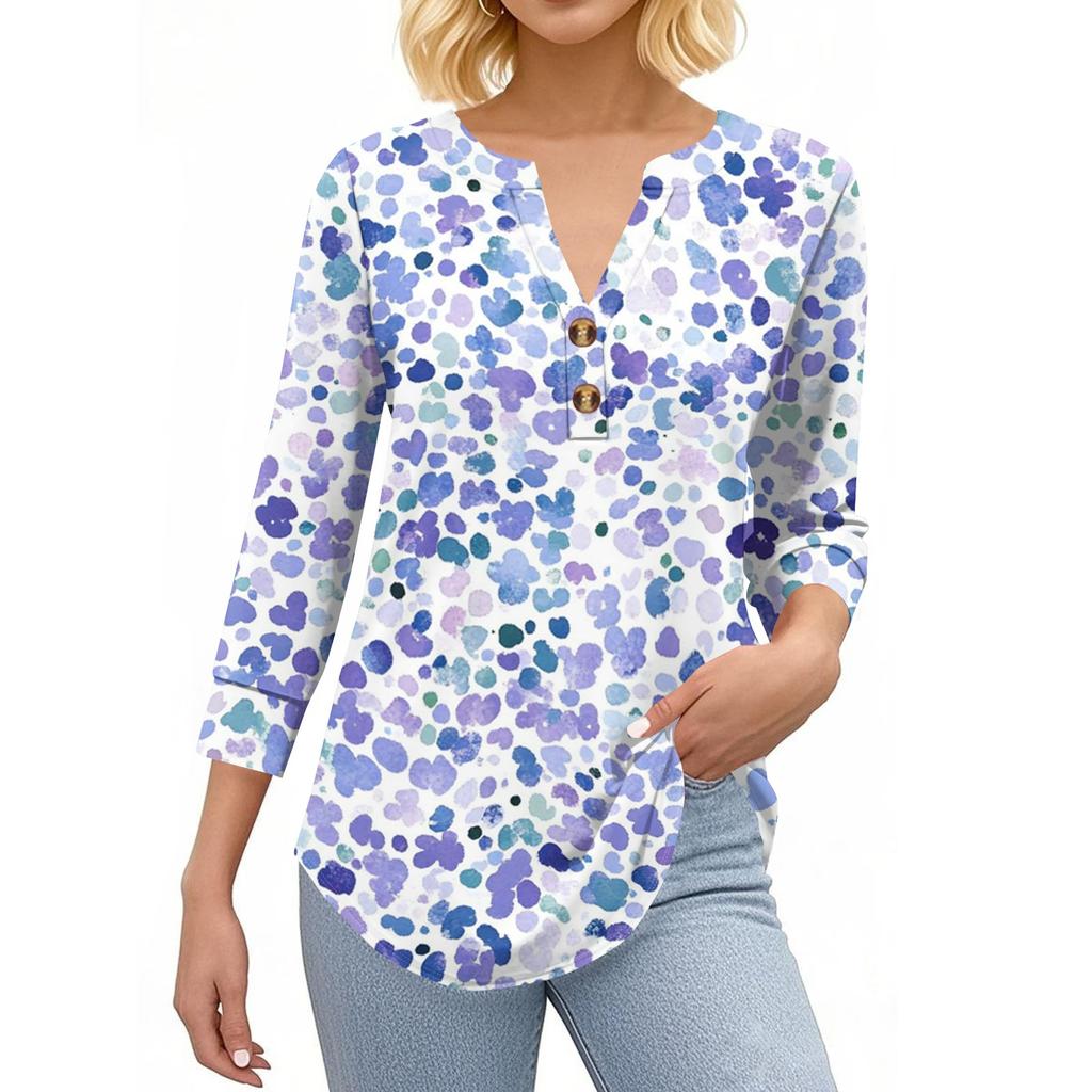 Camisas de Manga 3/4 Heley para Mujer Moda Verano Blusas Ropa para Vacaciones en la Playa