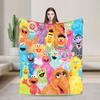 Sesames Streets Cartoon Blanket Warm Soft Fashion Plush Throw Blanket For Living Room Camping Flannel Bedspread Bed Cover