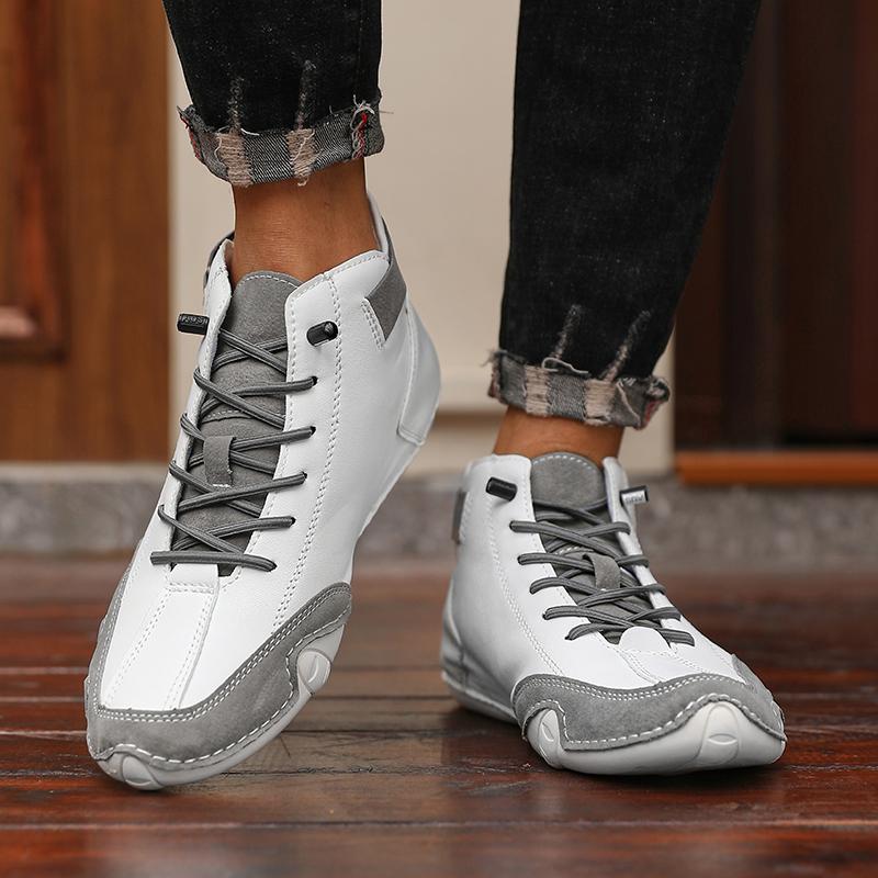 Pánské vysoké tenisky Módní návrhář Ležérní mokasíny Plochá podrážka Lehké Originální tenisky Luxusní motocyklové boty