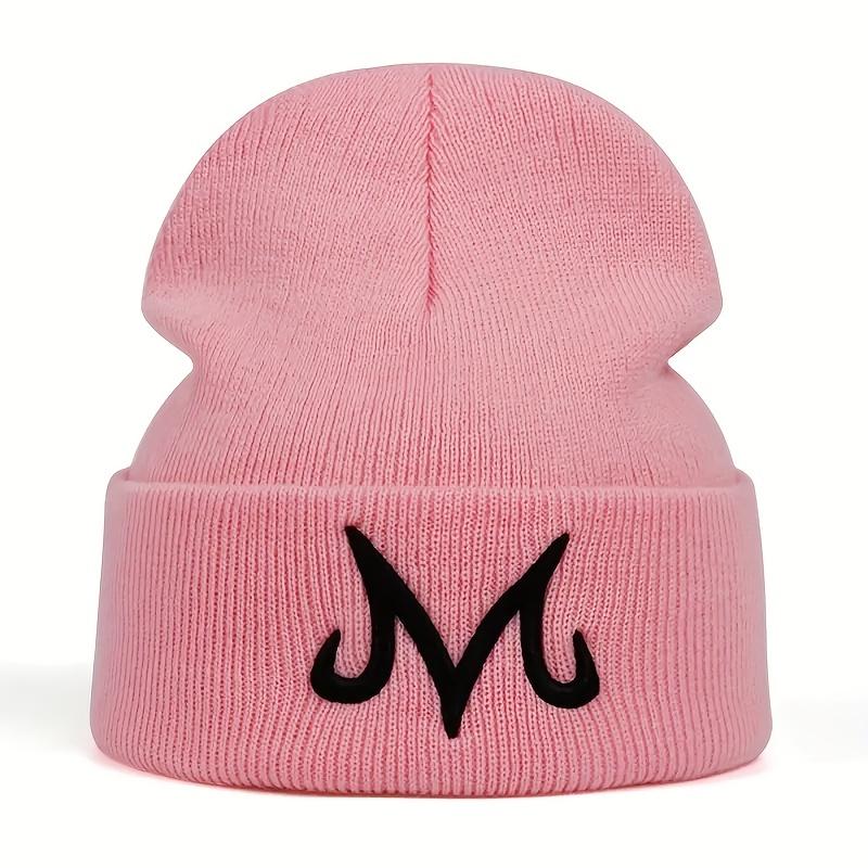 M Letter Embroidered Knitted Hat, For Men Windproof Ear Protection Beanie, Outdoor Warm Fashion Beanie