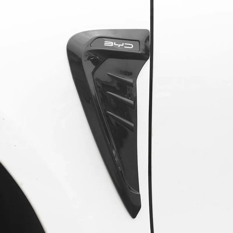 Car Shark 3D Gills Stickers Side Fender Vent Decoration Modification Hood Air Outlet Stickers For BYD Song Qin Han EV Tang DM