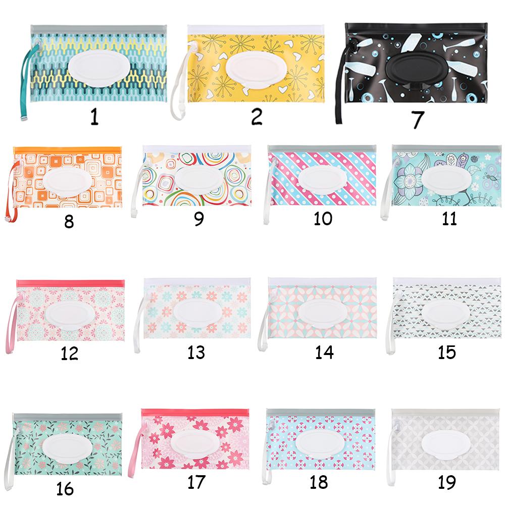 1PC Feuchttücher Tasche Tragbare Flip Cover Snap-Strap Kosmetiktasche Niedliche Baby Tissue Box Outdoor Niedliche Kinderwagen Tragetasche Acces