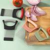 Soporte para cebollas para cortar, de acero inoxidable, resistente a la oxidación, cortador de verduras para patatas, tomates, aguacates, huevos, frutas, limones, carne, herramienta auxiliar