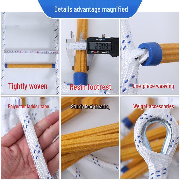 Rescue & Lifesaving Nylon Rope Ladder for High-Altitude and Well Escape Training