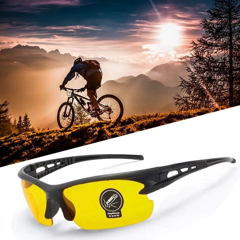 Night Vision Glasses for Cycling Driving Yellow Lens Outdoor Sport Sunglasses Bicycle Windshield Eyewear Mountain Biking Goggles