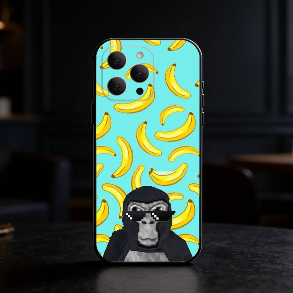 M-Monkey G-Gorilla TagS  Phone Case Silicone Black Soft For IPhone 17,16,15,14,13,12,11,SE,Plus Pro Max