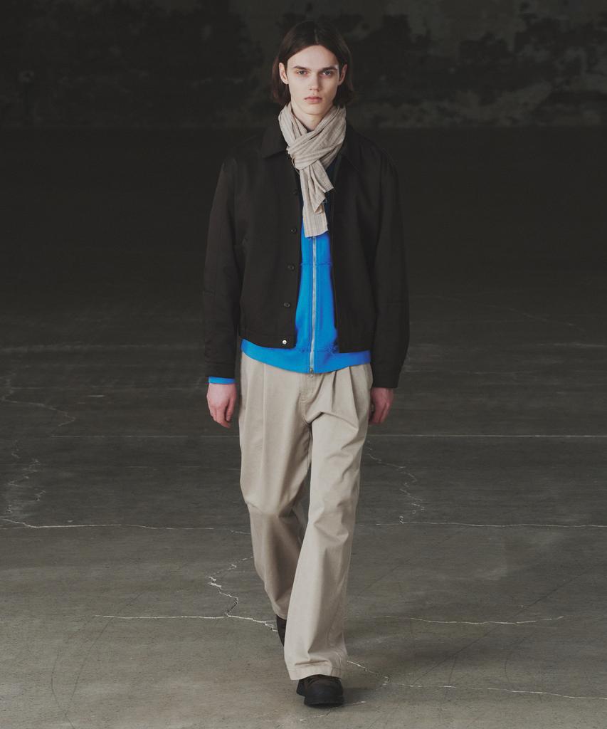 INSILENCE Garment Dyed Double-Pleat Wide Pants Beige