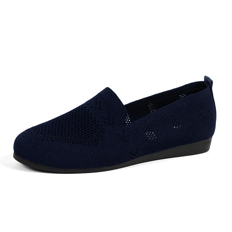 Women's European & American Mesh Flyknit Round Toe Flat Loafers - Casual Low-Cut Flats