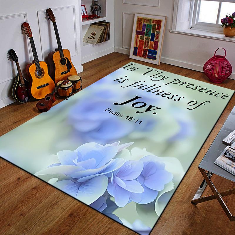 Fullness of Joy - Psalm 16:11 Patterned carpet a non slip rug suitable for all seasons and any setting, gift