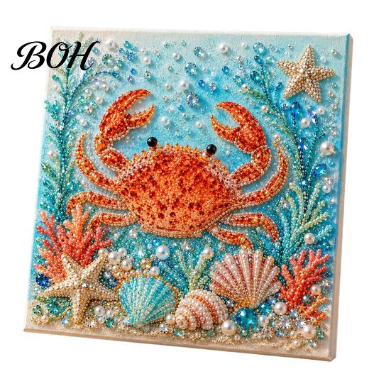 Warstwowe 3D Muszelki Rzemiosło Żółw Morski Ośmiornica DIY Zestaw do Malowania Perełkami, Motyw Oceaniczny Diamond Art Zestaw Projektów Anty-stresowych dla Dorosłych Początkujących,