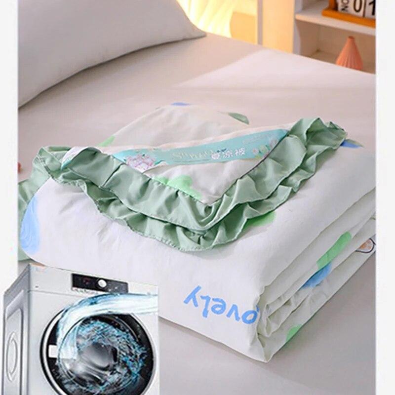 Summer Quilts Thin Air Confitioning Comforter Skin-friendly Home Office Nap Thin Blanket Quilted Bedspreads for Adults Kids
