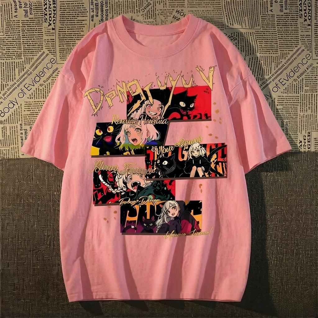 

American Retro Street Animestyle Drawing Ins Genderneutral Cotton Shortsleeved Tshirt of High Quality and Fashionable Design 4XL