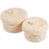 2Pcs Round Basket Cotton Rope Storage Basket with Lid Woven Multi-functional Storage Baskets Lidded Round Organizer Box for Home