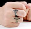 Mode Herren Christian Jesus Kreuz Gothic Ritter Kreuz Ring Temperament Party Ring