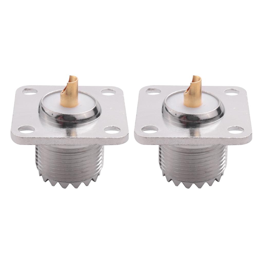 ABBY-2X UHF SO-239 Female Jack Square Shape Solder Cup Coax Connector For Ham Radio