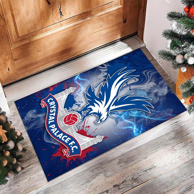 Tappeto in Velluto di Cristallo con Stampa del Crystal Palace Football, Comodo Assorbente d'Acqua Antiscivolo Tappeto per Pavimenti Interni