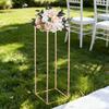 Wedding Flower Stand, 10PCS 80cm Column Flower Stand, Floral Stands with Metal Laminate, Gold Rectangular Floral Display Rack for Wedding, Party,
