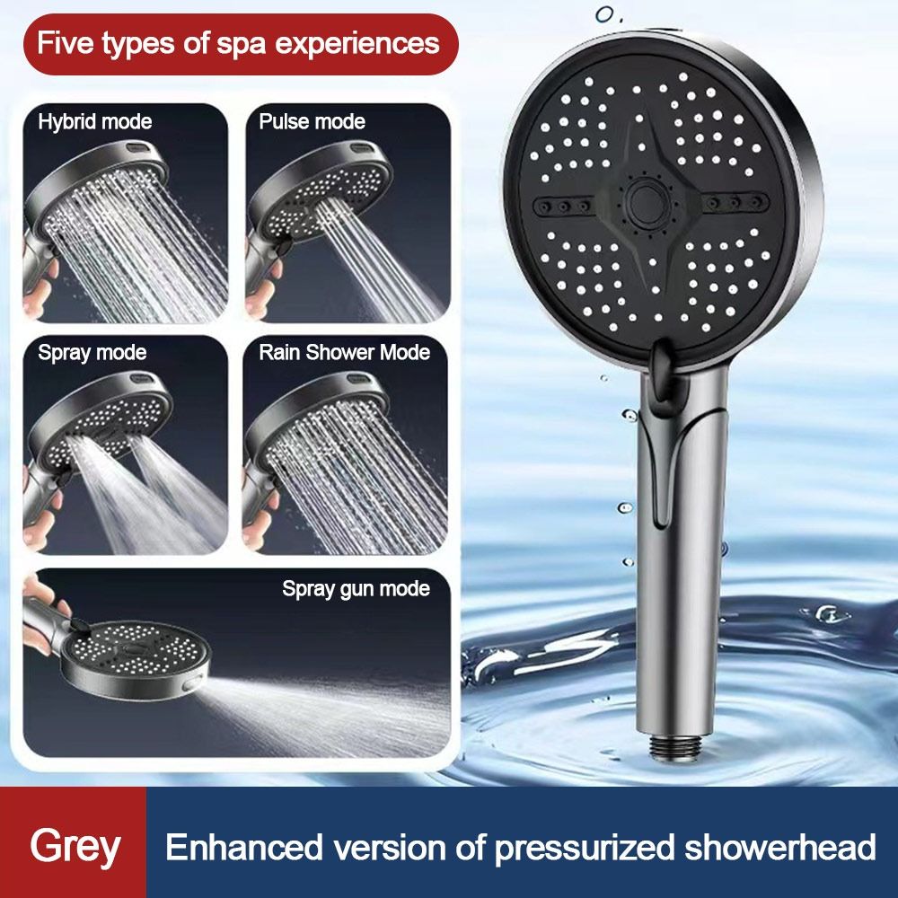 5 Modes Adjustable Water-saving Sprinkler High Pressure Shower Sprayer  Bathroom Accessories