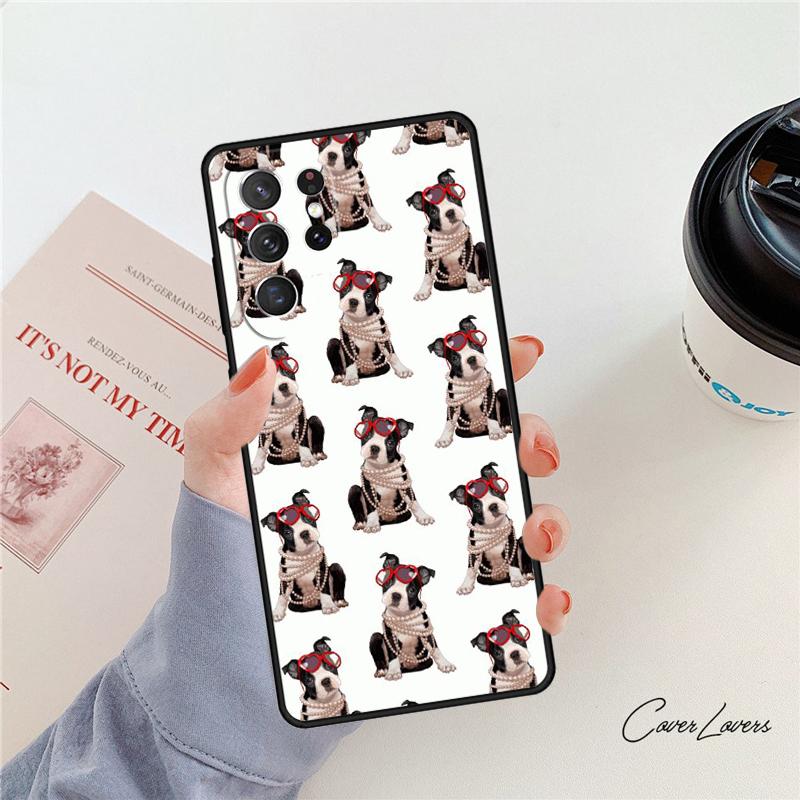 Boston Terrier Dog phone case For Samsung Galaxy S24 S25 S23 S22 Ultra Note 10 20 Plus S20 S21 FE Cover