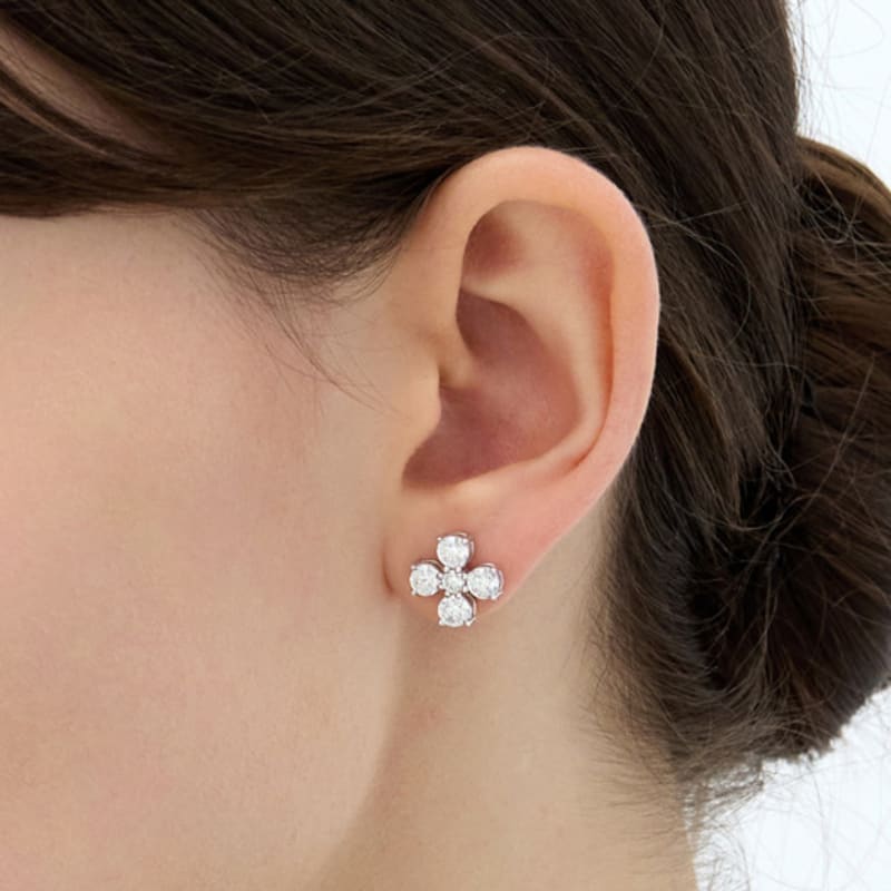 

hyeres-lor Essence Silver (W) Moissanite Bain Earrings M HL4E58433W9XXX
