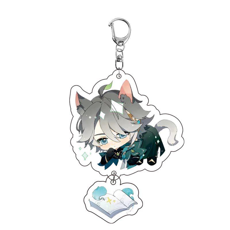 Game Keychains Acrylic Figure School Bag Keychian Holder Key Ring For Children Girl Men Accessories