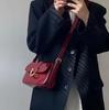 Retro Patent Leather Shoulder Bags For Women Luxury Flap Crossbody Bag Solid Color Underarm Bags Red Crossbody Lady Handbag