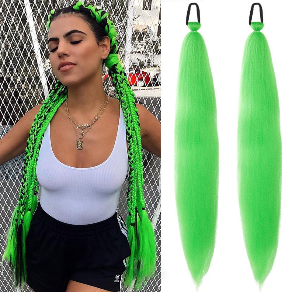Colorful Elastic Hair Ties Braid Ponytail Hair Extensions for Women