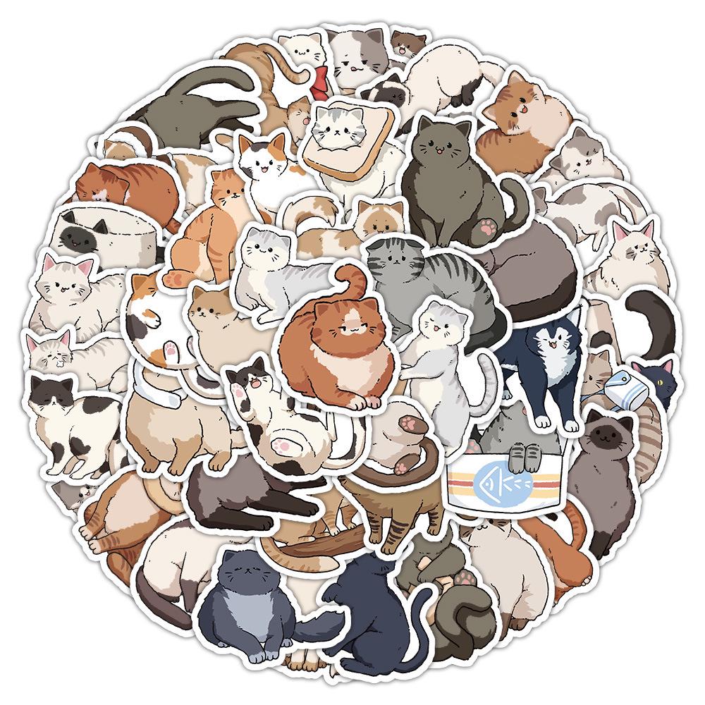 1800 Realistic Cartoon Kitten Stickers: Cute Cat Graffiti Collection for Creative Decoration