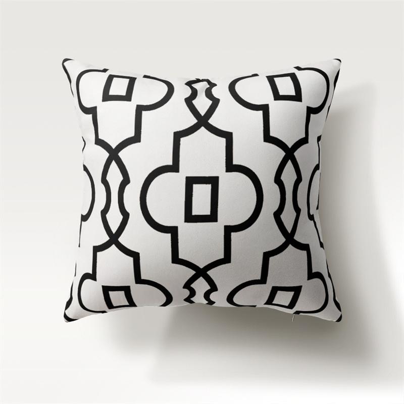 Nordic simple fashion black and white geometric polyester pillowcase 45x45cm Sofa Chair car cushion cover Home decor Pillowcase