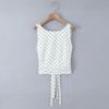 2026 Sweet Polka Dot 2-Piece Set: Slim Fit Backless Crop Top & Low-Waist A-Line Mini Skirt