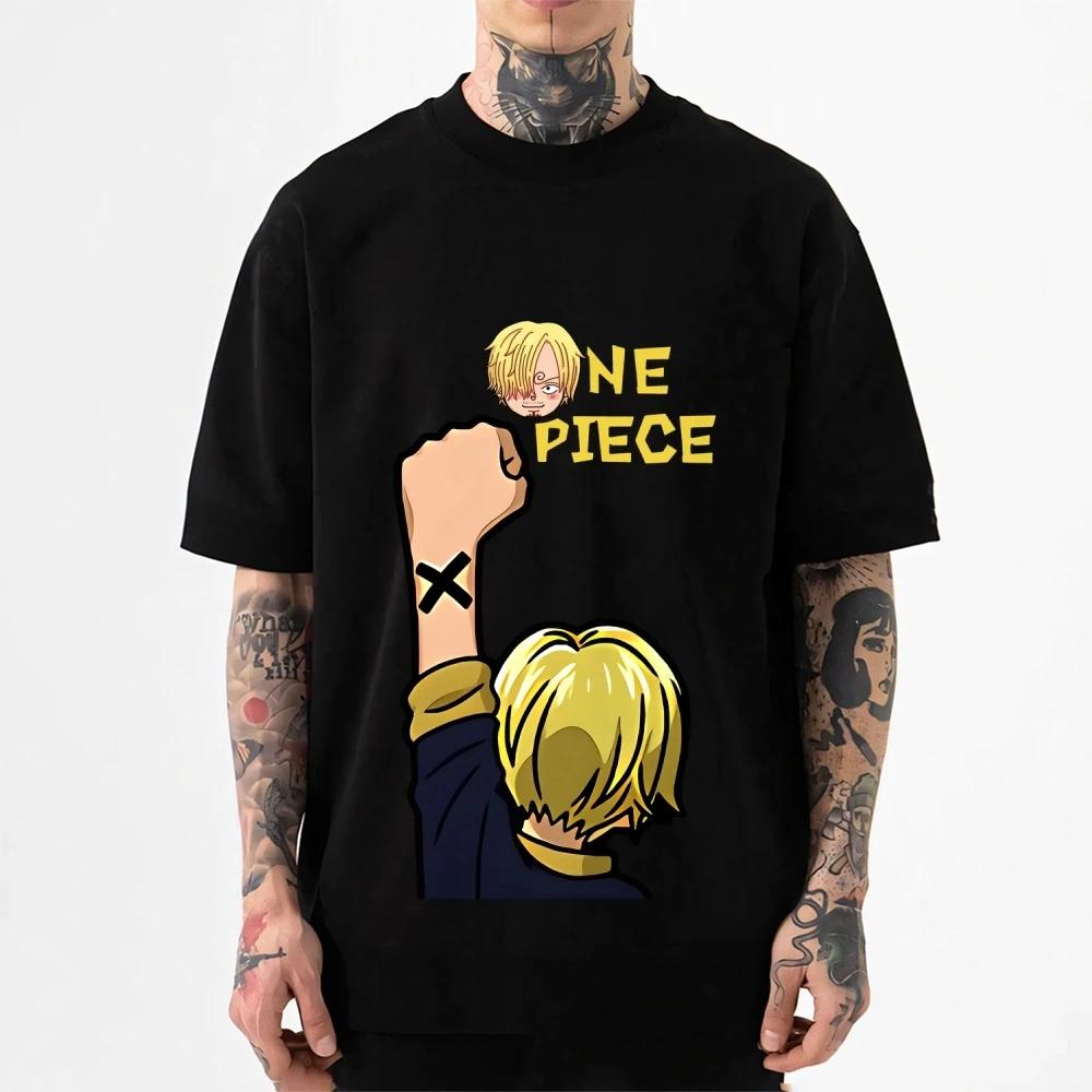 One Piece Japanese Anime Printed T-Shirt Roronoa Zoro Sanji Ace Harajuku T-shirt 2026 Summer New Men's Clothing Women's T Shirt