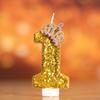 1pc Golden Crown Number 0-9 Cake Decor Candles for Birthday Wedding Anniversary Party DIY Cake Decoration Supplies