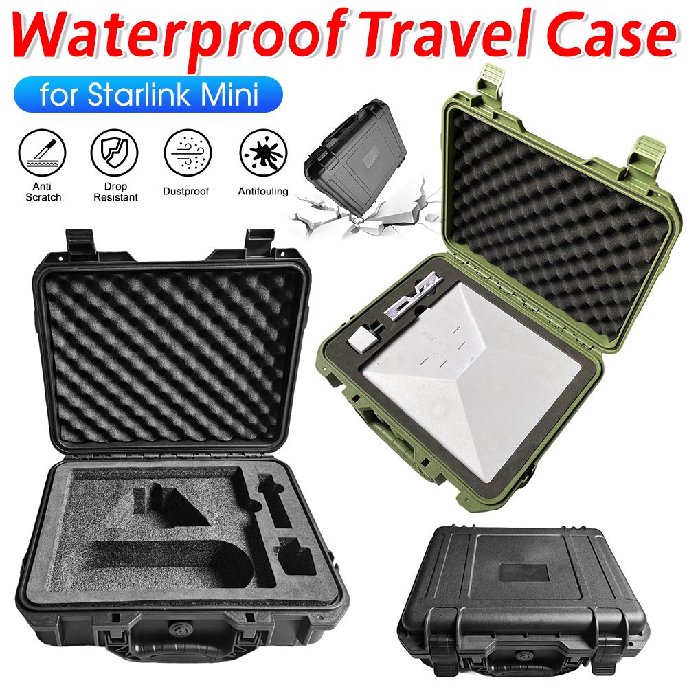 Waterproof Travel Case with Molded Foam Protective Hard Case Portable Travel Protective Case for Starlink Mini Accessories