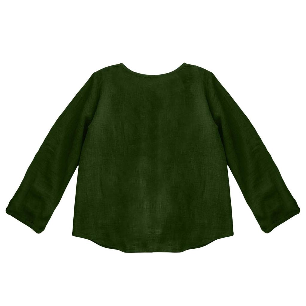 Fashion Women's Linen Shirt Casual Long Sleeved Top For Spring And Summer