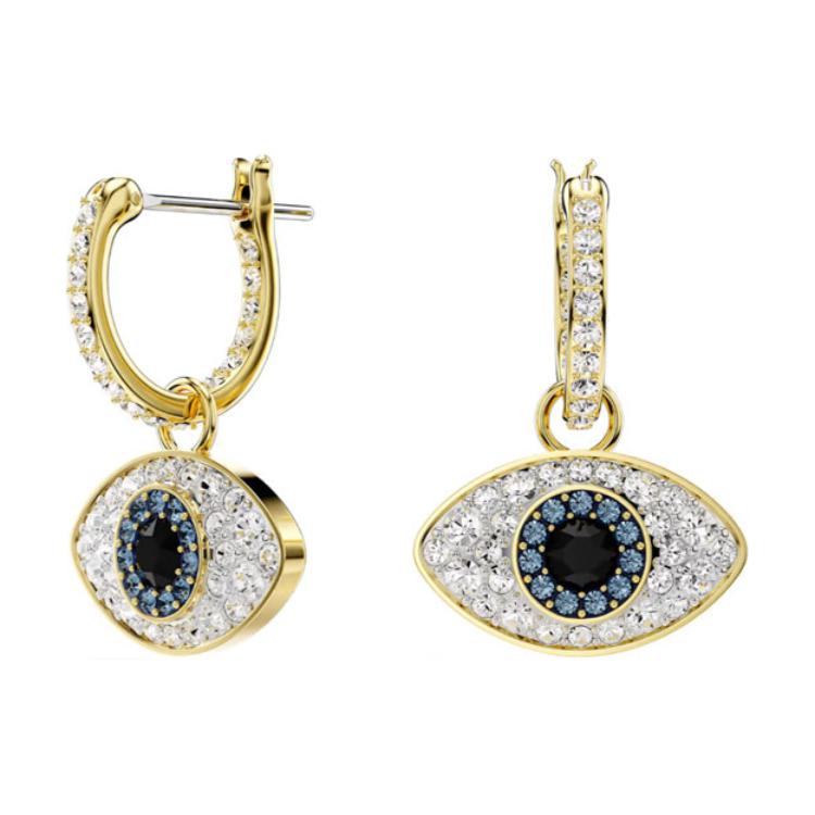 Swarovski Symbolica Evil Eye Pattern Pendant Design Crystal Earrings Women earrings Gold 5692163 Box+Shopping Bag