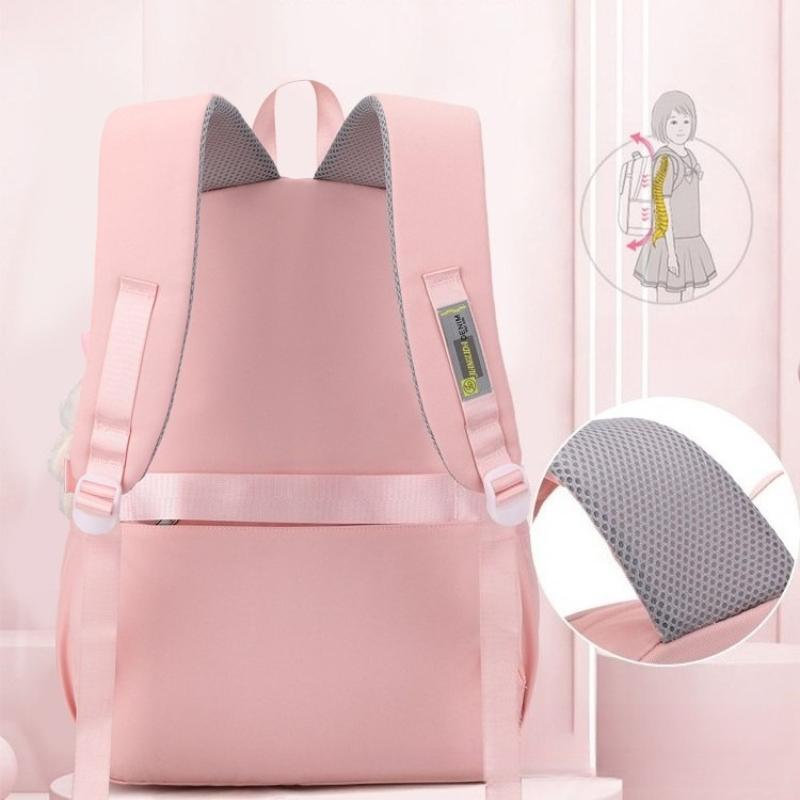 Middle School Student Bookbag Primary Secondary School Reduced Burden Spine Protect Backpack Simple Large Capacity Backpack Leisure Travel Campus Bag