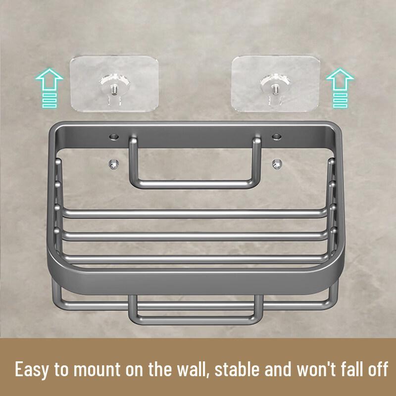 LIEI No-Drill Bathroom Shelf with Tissue Box