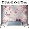 2D Romantic Cherry Blossom & Butterfly Tapestry Living Room Background Cloth