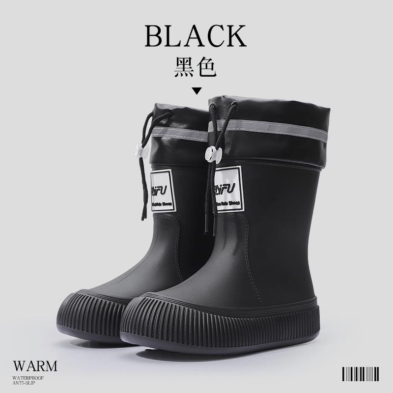 Fashion Women's Rain Boots Trendy Mid Calf Rainboots Waterproof Garden Shoes for Women Outdoor Non Slip Rubber Galosh Botas Lluvia Mujer